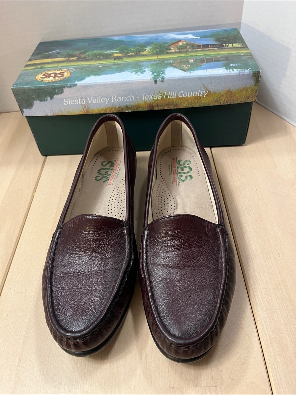 SAS Burgundy Wine Tripad Comfort Loafers Flats Women’s 10M - fits more like 9.5